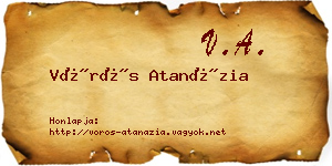 Vörös Atanázia névjegykártya